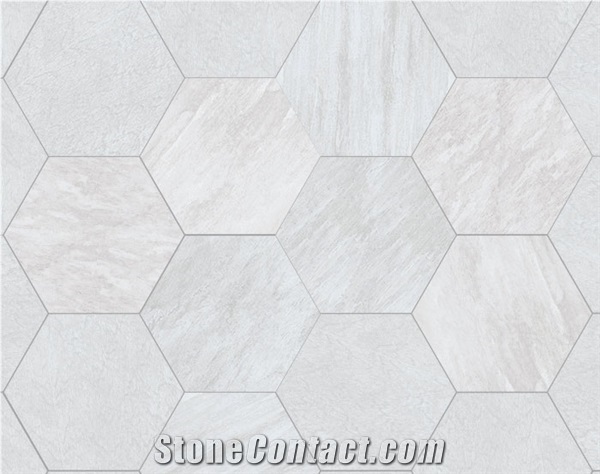 Stone Gres Esagono Quarzite Bianca