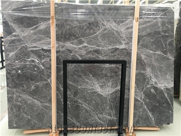 Polished Hermes Emperador Ash Dark Grey Marble Slab