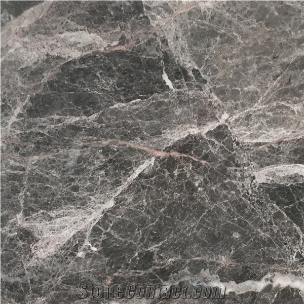 Polished Hermes Emperador Ash Dark Grey Marble Slab