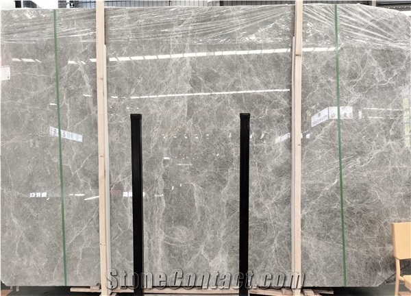 Polished Hermes Light Gray Marble Slab