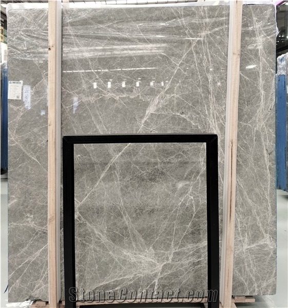 Polished Hermes Light Gray Marble Slab