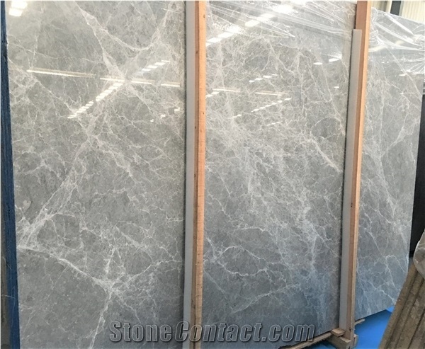 Polished Hermes Light Gray Marble Slab