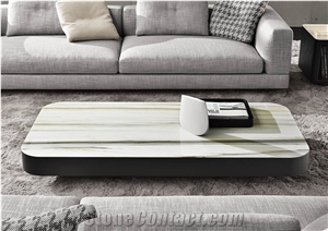 Zebrino White Marble Round Table Top
