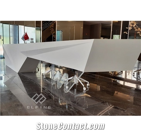 Hot Sale Hotel Artificial Marble 5 Star Hotel Reception Desk