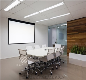 Long High Gloss Artificial Marble Stone Conference Table
