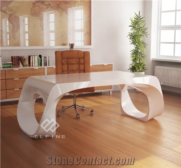 Oem Creative Hotel Project Artificial Marble Office Ceo Desk