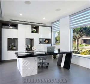 Whole Sale Black Artificial Marble Luxury Office Desk