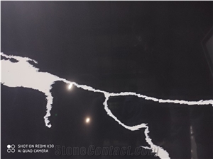 Artificial Black Calacatta Quartz Stone for Countertop