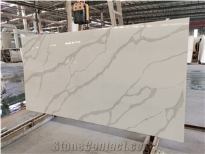 Artificial Calacatta White Quartz Surface Stone for Countertop