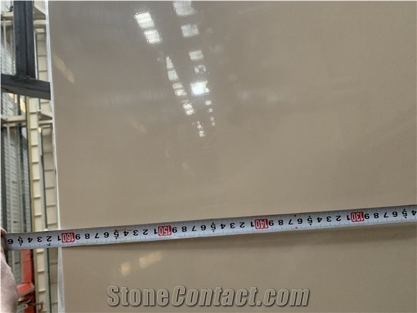 Beige Quartz Solid Surface Stones for Wall Claddding