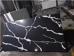 Calacatta Black Quartz Stones for Countertop and Vanity Top