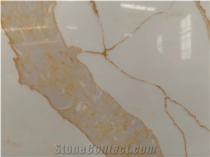Calacatta Gold Quartz Slabs Engineer Stone for Coutertop
