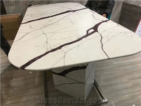 Calacatta Marble Looking Quartz Stone Slabs
