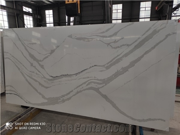 Calacatta White Engineer Slabs for Countertop and Vanity Top