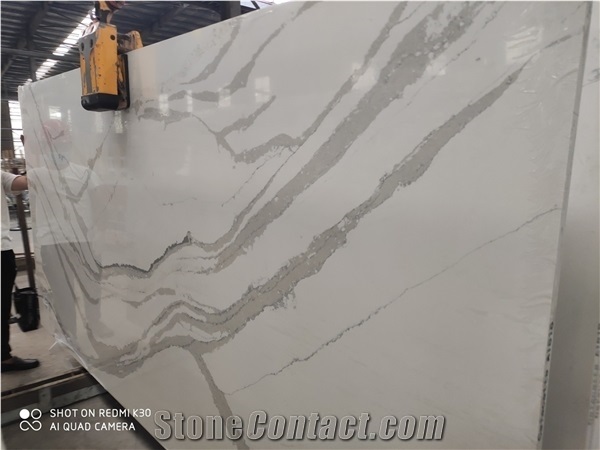 Calacatta White Engineer Slabs for Countertop and Vanity Top