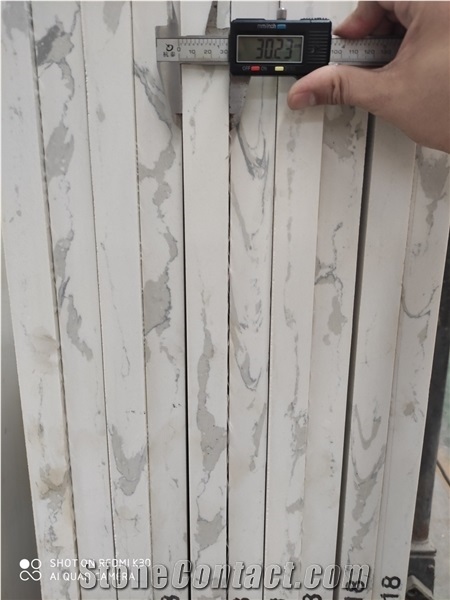 Calacatta White Quartz Stone Engineer Surface for Coutertop