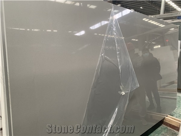 Gery Color Quartz Slabs for Countertop and Vanity Top