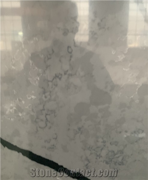 Grey Carrara Quartz Surfact Stone for Countertop