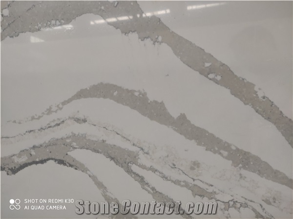 Hot Sale Calacatta White Quartz Slabs for Coutertop