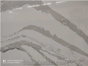 Hot Sale Calacatta White Quartz Slabs for Coutertop