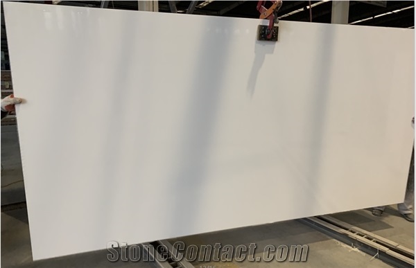 Pure White Quartz Stone Slabs for Countertop and Ketchen Slab
