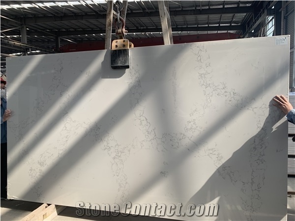 White Calacatta Quartz Slab Engineer Surface Stones
