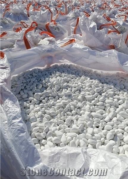 White Thassos Marble Pebble Stone