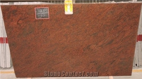 Coral Red Granite Slab