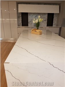 Vq8089 Calacatta Collections Vietnam White Quartz Slabs