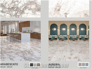 Arabescato Marble Looks Porcelain Tiles
