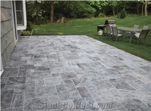 Silver Travertine Antique Versailles Pattern