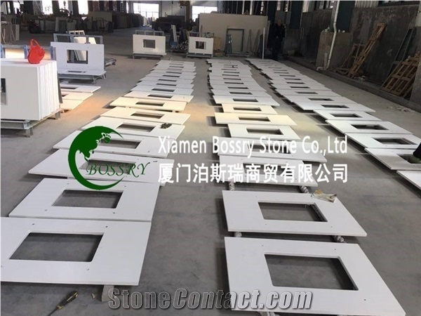 Artificial White Quartz Vanity Top