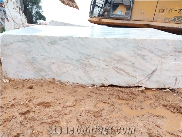 White Green Vein Marble Blocks