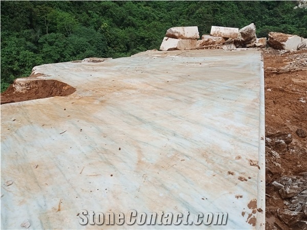 White Green Vein Marble Blocks