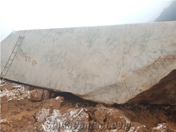 White Green Vein Marble Blocks