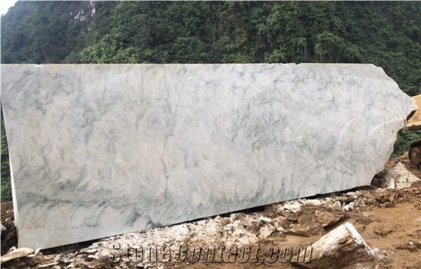 White Green Vein Marble Blocks