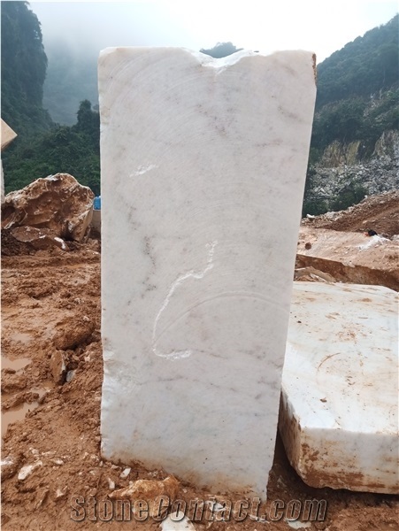 White Green Vein Marble Blocks
