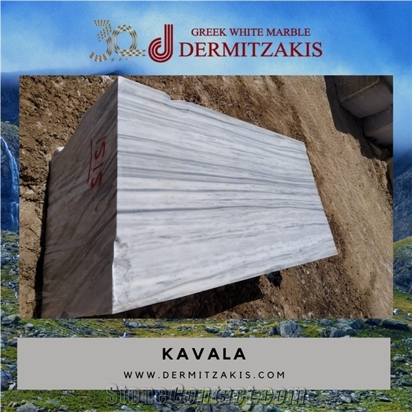 Kavala Semi White Marble Slabs & Tiles, Blocks & Cut-To-Size