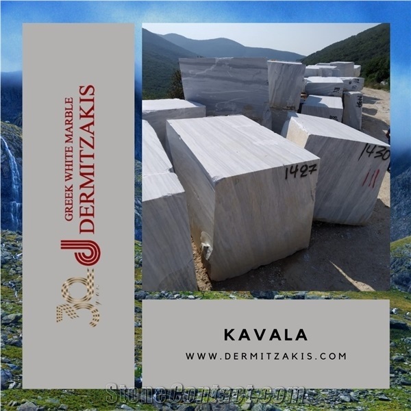 Kavala Semi White Marble Slabs & Tiles, Blocks & Cut-To-Size