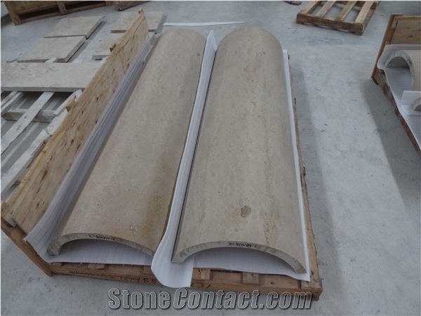 Exterior Facade Beige Cream Limestone Wall Cladding Columns