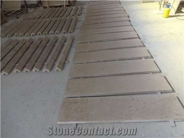 Exterior Facade Beige Cream Limestone Wall Cladding Columns