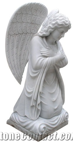 Garden Home Decoration Angel White Marble Statue Sculptures