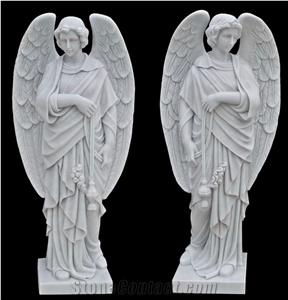 Garden Home Decoration Angel White Marble Statue Sculptures