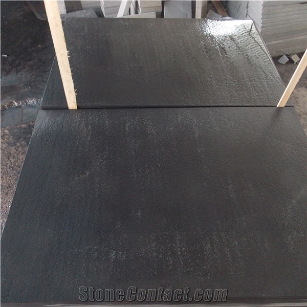Honed Black Sandstone Pool Edge Tile