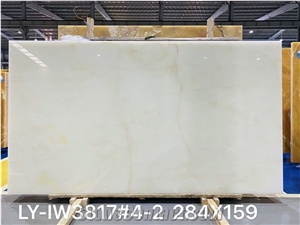 Snow White Jade Stone Art Slab Onyx For Construction Wall