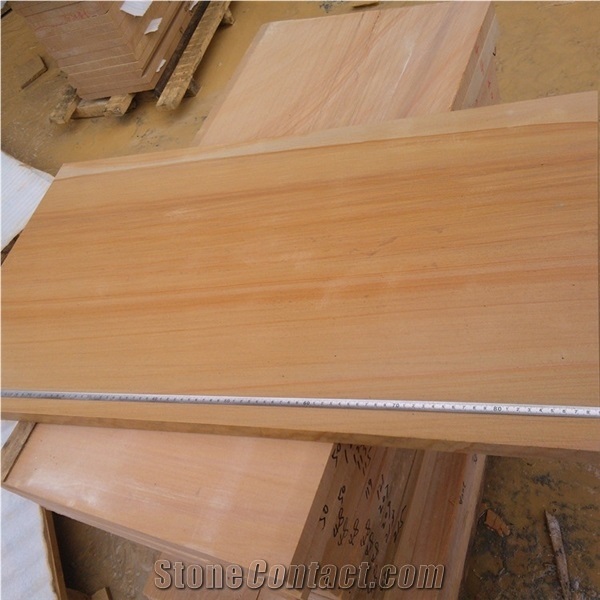 Yellow Teakwood Vein Sandstone for Swimming Pool Coping Stones