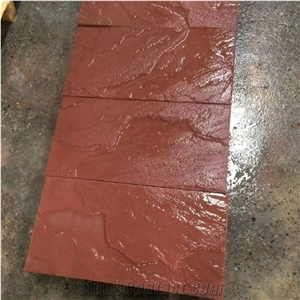 Split Surface Red Sandstone Wall Exterior Cladding Patio