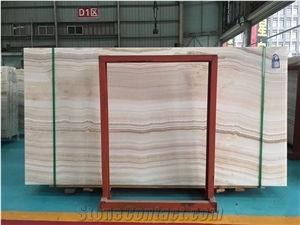 White Tiger Onyx Straight Texture Vein Cut Slab