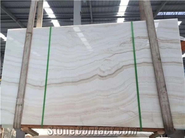 White Tiger Onyx Straight Texture Vein Cut Slab