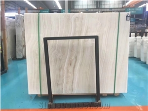 White Tiger Onyx Straight Texture Vein Cut Slab